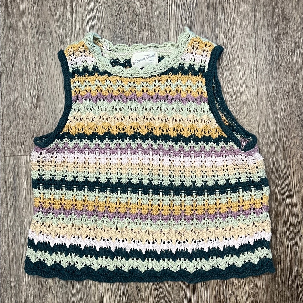 Universal Thread Multicolor Crochet Tank Top
